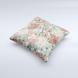 Vector Cat Faced Collage  Ink-Fuzed Decorative Throw Pillow