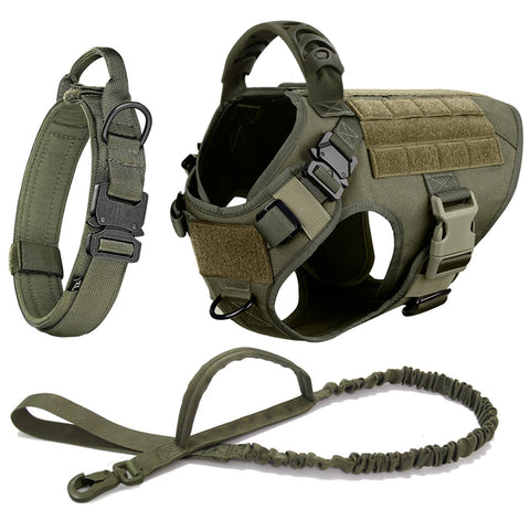 Tactical Dog Harness Leash Collar Set