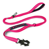 Reflective Shock Absorbing Dog Leashes with Car Seatbelt