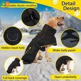 ATUBAN Waterproof Dog Raincoat Cold Weather Reflective
