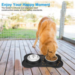 Antislip Double Dog Bowl With Silicone Mat Durable Stainless Steel