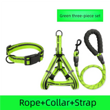 Nylon Harness Collar Leash Three-Piece Set