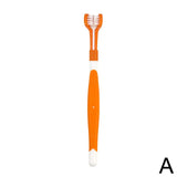 Three Sided Pet Toothbrush Three-Head Pet Toothbrush For Dogs And Cats
