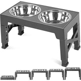 Elevated Dog Bowls 5 Adjustable Heights Raised Dog Food Water Bowl