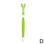 Three Sided Pet Toothbrush Three-Head Pet Toothbrush For Dogs And Cats