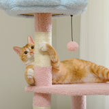 Flower Cat Tree Multi-Level Cat Tower with Sisal Covered Scratching