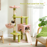 Flower Cat Tree Multi-Level Cat Tower with Sisal Covered Scratching