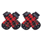 4PCS Double Side Anti-Slip Dog Socks with Adjustable Straps