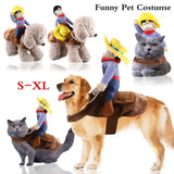 Practical Dog Cowboy Rider Suit With Matching Hat Pet Cosplay Clothes