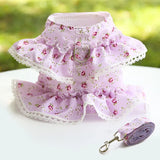 Lace Floral Printed Pet Harness