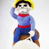 Practical Dog Cowboy Rider Suit With Matching Hat Pet Cosplay Clothes