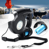 Extendable 4.5M Retractable LED Dog Leash With Garbage Bags