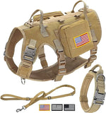 Tactical Military Dog Harness Collar Leash Set