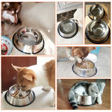 6 Size Dog Cat Bowls Stainless Steel