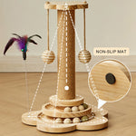Wooden Cat Toy Tower
