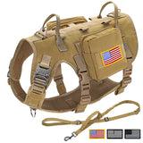 Tactical Military Dog Harness Collar Leash Set