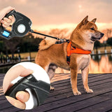 Extendable 4.5M Retractable LED Dog Leash With Garbage Bags
