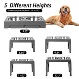 Elevated Dog Bowls 5 Adjustable Heights Raised Dog Food Water Bowl