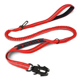 Reflective Shock Absorbing Dog Leashes with Car Seatbelt