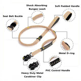 Reflective Shock Absorbing Dog Leashes with Car Seatbelt