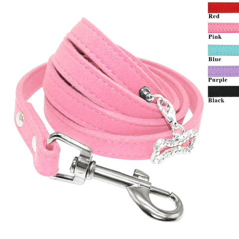 Soft Suede Leather Dog Leash