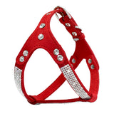 Soft Suede Dog Harness Bling Rhinestone