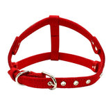 Soft Suede Leather Puppy Dog Harness Rhinestone