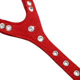 Soft Suede Leather Puppy Dog Harness Rhinestone