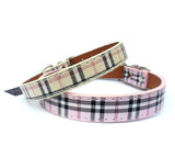 Burberry-Style Tartan Dog Collar