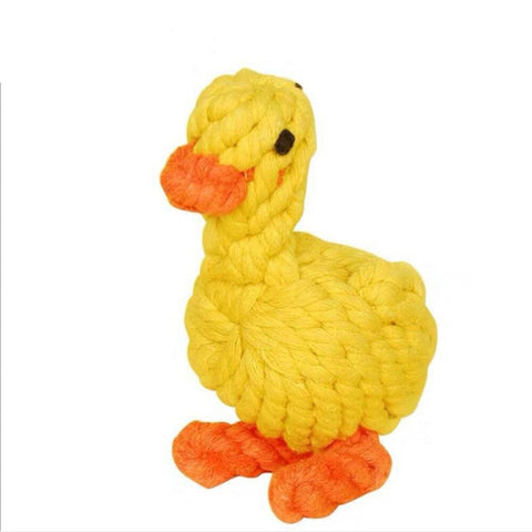 Wiggles Knot Cotton Rope Dog Toy Duck
