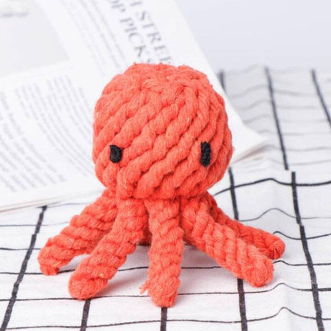 Wiggles Knot Cotton Rope Dog Toy Octopus