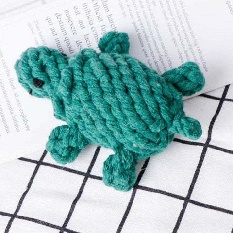 Wiggles Knot Cotton Rope Dog Toy Tortoise