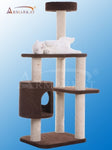 3-Level Carpeted Real Wood Cat Tree Condo