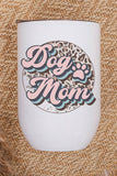 Leopard Circle Pink Dog Mom Wine Cup Tumbler