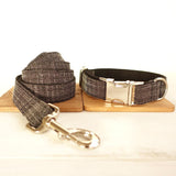 Thicken Soft Dog Collar Set - Elegant Black With Light Gold Accents