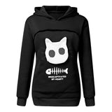 Cat Lover's Cozy Hoodie Sweatshirt With Pet Pocket