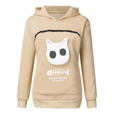Cat Lover's Cozy Hoodie Sweatshirt With Pet Pocket