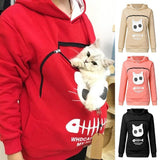 Cat Lover's Cozy Hoodie Sweatshirt With Pet Pocket