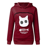 Cat Lover's Cozy Hoodie Sweatshirt With Pet Pocket