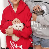 Cat Lover's Cozy Hoodie Sweatshirt With Pet Pocket