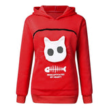 Cat Lover's Cozy Hoodie Sweatshirt With Pet Pocket