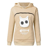 Cat Lover's Cozy Hoodie Sweatshirt With Pet Pocket