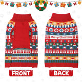 Cozy Festive Red Pet Sweater For Autumn & Christmas