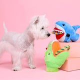 Cuddly Critter Plush Dog Toy - Monster Shark