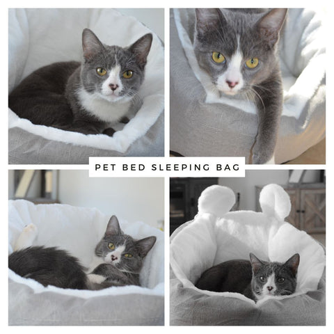 Sleeping Bag Cat Bed (Grey-Small)
