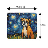 Starry Night Dog Boxer Non-Slip Computer Mousepad
