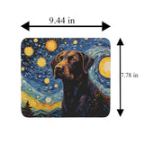 Starry Night Dog Labrador Non-Slip Computer Mousepad