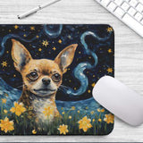 Starry Night Dog Chihuahua Non-Slip Computer Mousepad