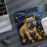 Starry Night Dog Bulldog Non-Slip Computer Mousepad