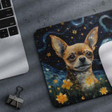 Starry Night Dog Chihuahua Non-Slip Computer Mousepad